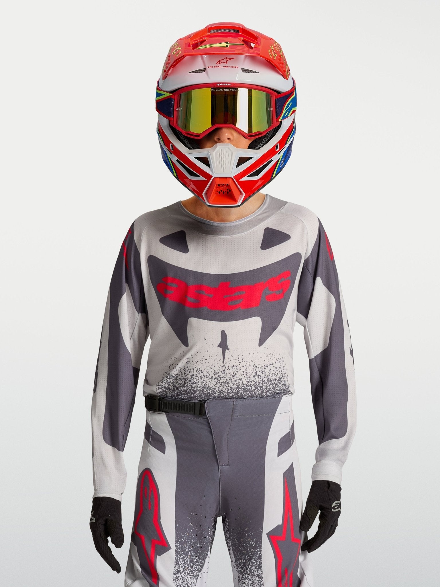 Alpinestars Jeugd Supertech Swan Jersey 2027 Licht Lila Donkergrijs Rood Fluo - MxProStoreParts
