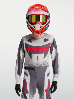 Alpinestars Youth Supertech Swan 2027 Jersey Light Purple Dark Grey Fluorescent Red