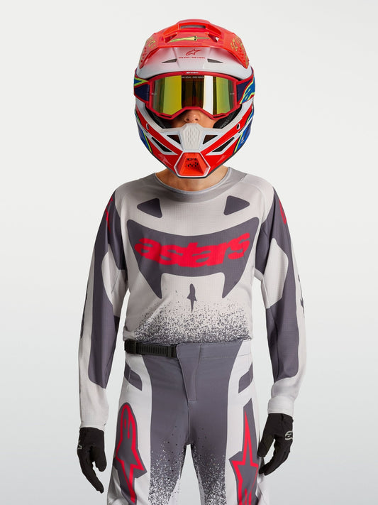 Alpinestars Jeugd Supertech Swan Jersey 2027 Licht Lila Donkergrijs Rood Fluo - MxProStoreParts
