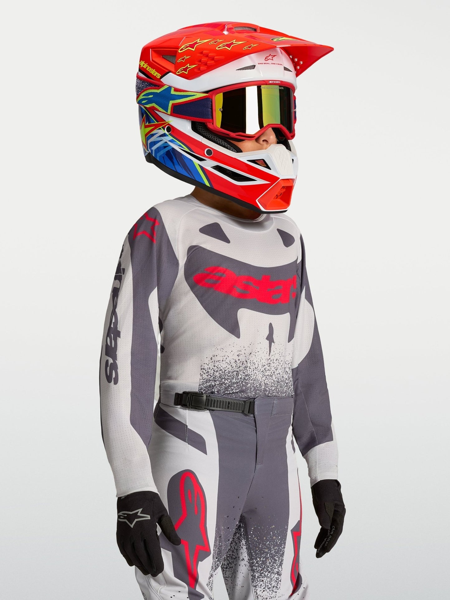 Alpinestars Jeugd Supertech Swan Jersey 2027 Licht Lila Donkergrijs Rood Fluo - MxProStoreParts