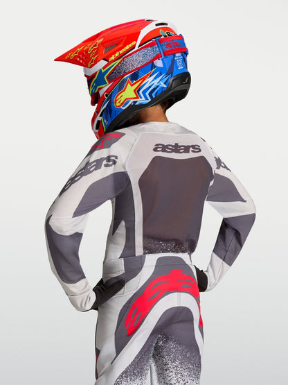 Alpinestars Jeugd Supertech Swan Jersey 2027 Licht Lila Donkergrijs Rood Fluo - MxProStoreParts