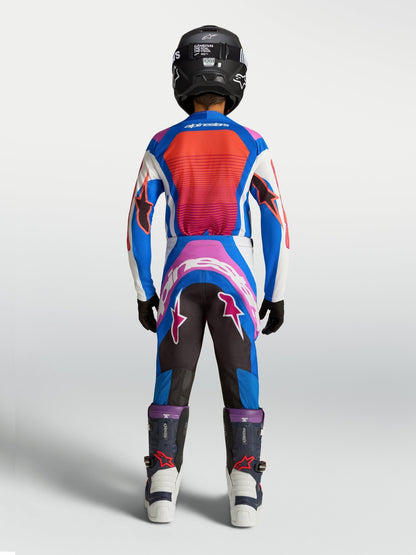 Alpinestars Jeugd Supertech Maven Jersey 2027 Wit Hot Coral Blithe Blue - MxProStoreParts