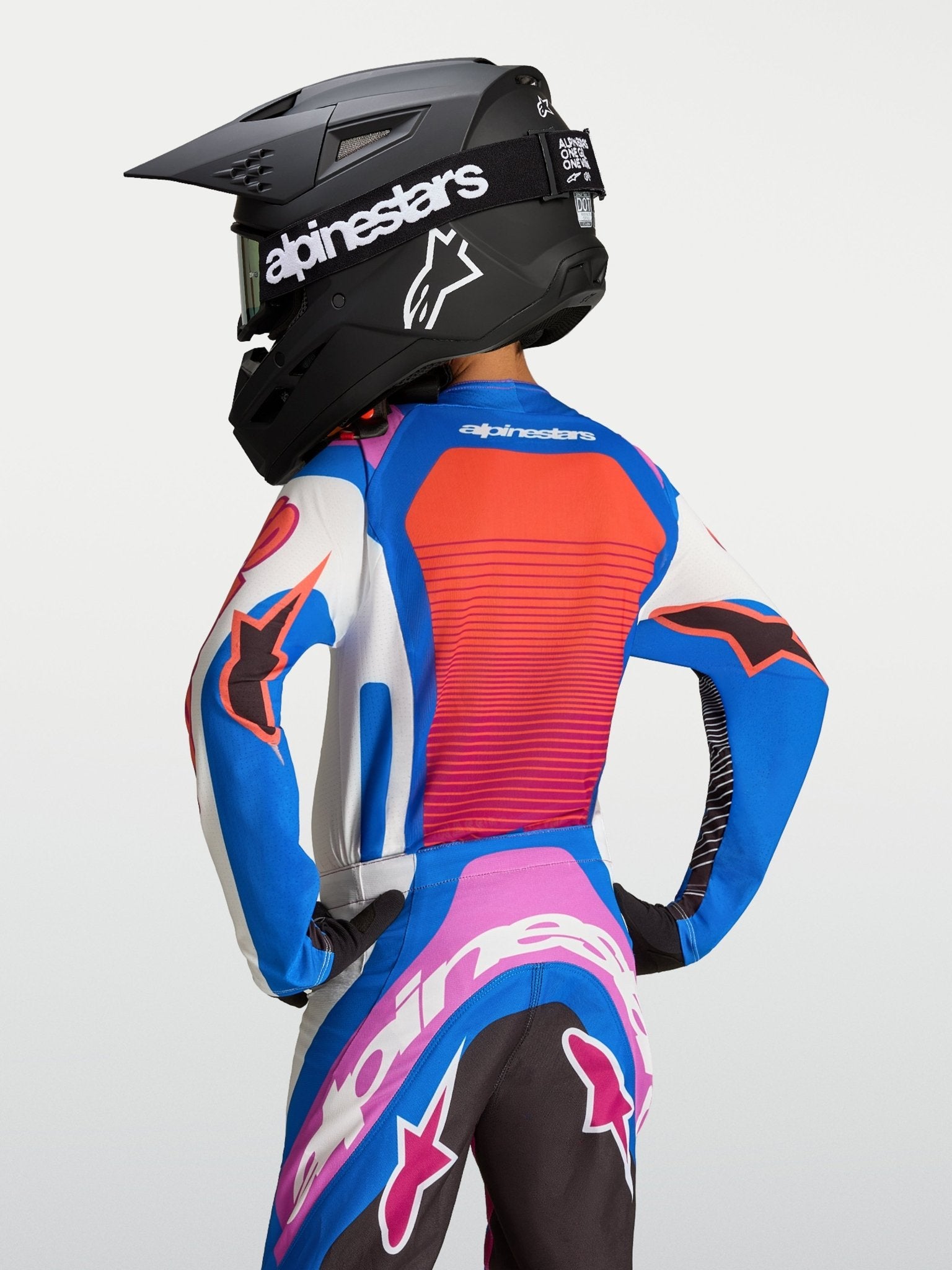 Alpinestars Jeugd Supertech Maven Jersey 2027 Wit Hot Coral Blithe Blue - MxProStoreParts