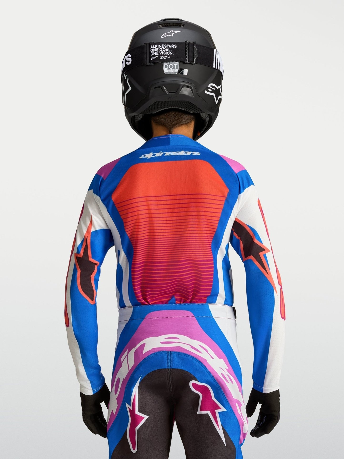 Alpinestars Jeugd Supertech Maven Jersey 2027 Wit Hot Coral Blithe Blue - MxProStoreParts
