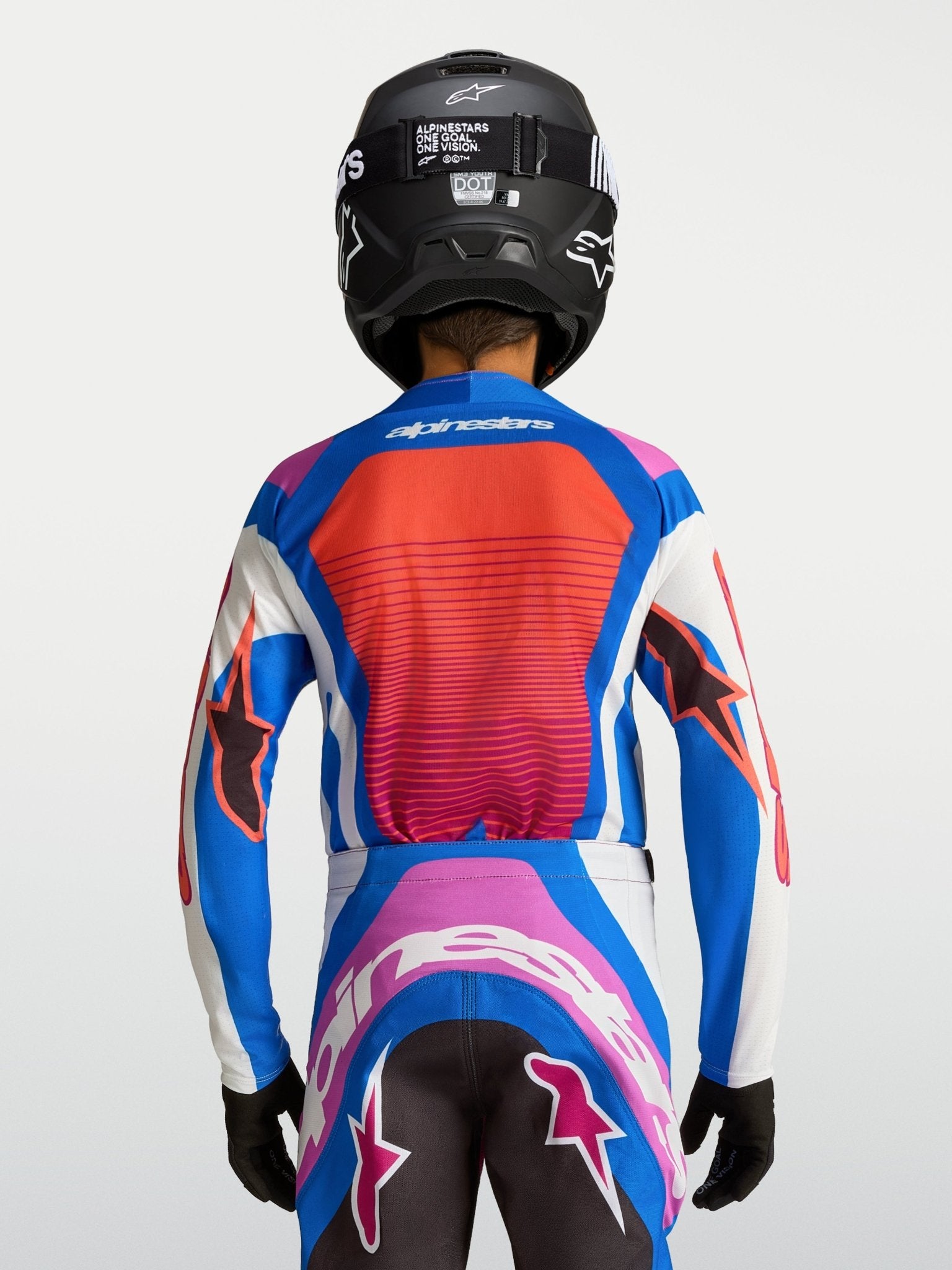 Alpinestars Jeugd Supertech Maven Jersey 2027 Wit Hot Coral Blithe Blue - MxProStoreParts