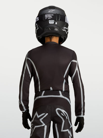 Alpinestars Jeugd Fluid Apex V2 Jersey 2027 Zwart Zilver - MxProStoreParts
