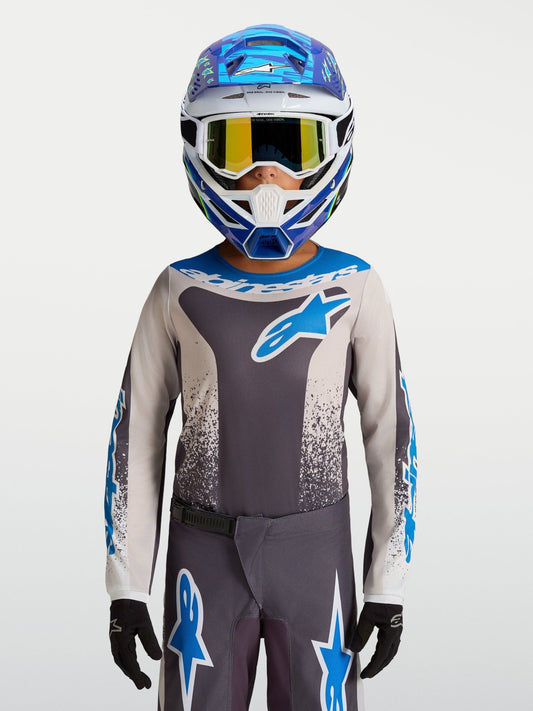 Alpinestars Jeugd Fluid Drag Jersey 2027 Graystone Licht Lila Ucla Blauw - MxProStoreParts