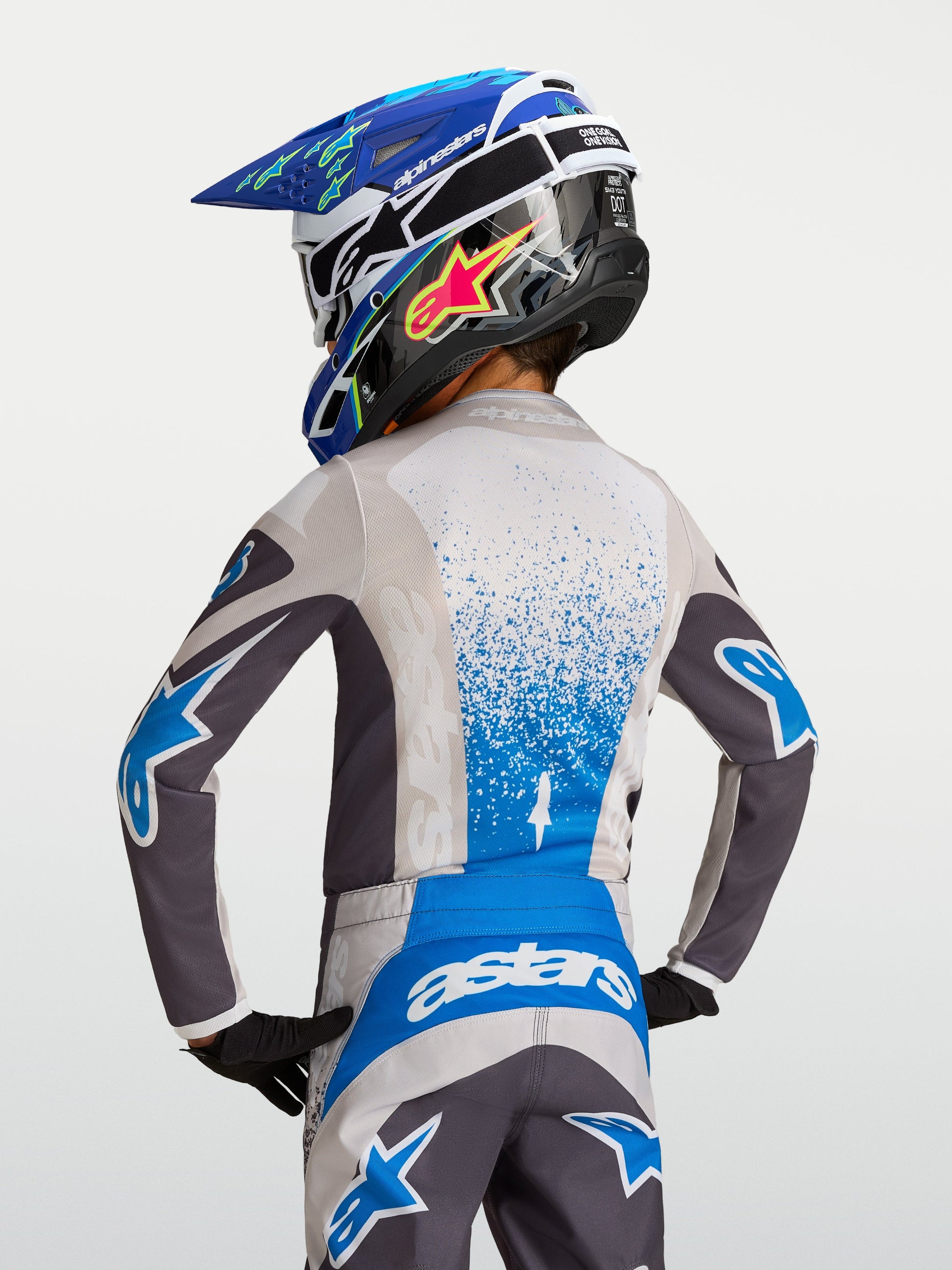 Alpinestars Jeugd Fluid Drag Jersey 2027 Graystone Licht Lila Ucla Blauw