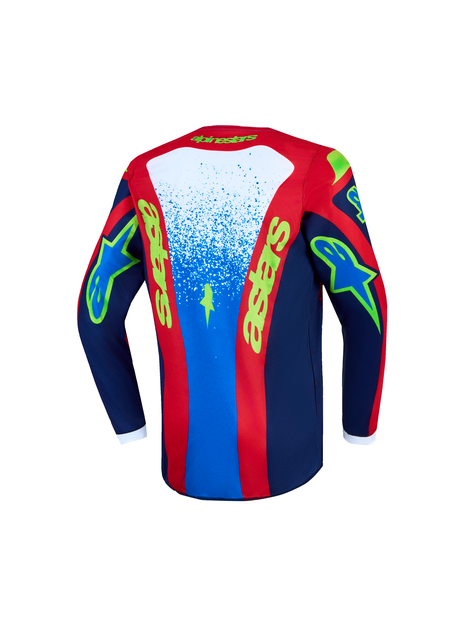 Alpinestars Jeugd Fluid Drag Jersey 2027 Blauw Navy Vuurrood Wit