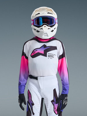 Alpinestars Youth Supertech Vista Jersey 2026 – White Purple Black