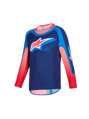 Alpinestars Maillot Supertech Vista Jeune 2026 Bleu Foncé Corail Chaud Cobalt