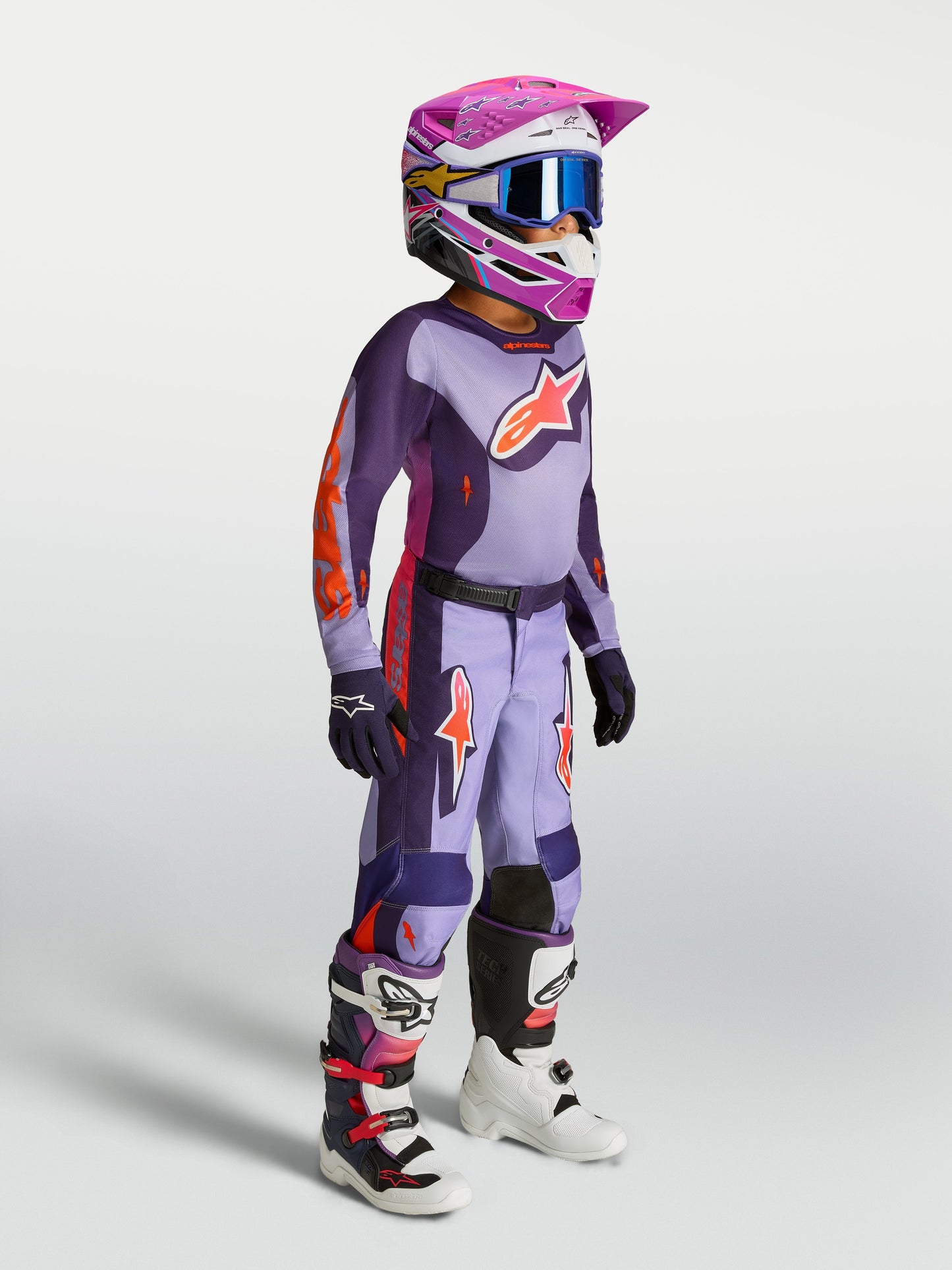 Youth Fluid Hunt Jersey Licht Violet Diep Paars Roze Fluo