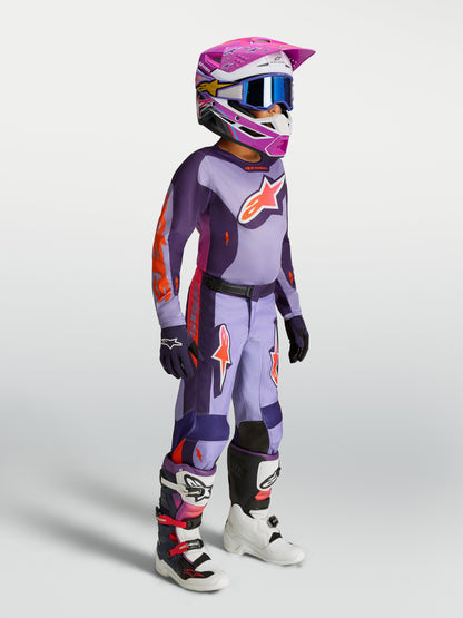 Youth Fluid Hunt Jersey Licht Violet Diep Paars Roze Fluo