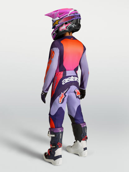 Youth Fluid Hunt Jersey Licht Violet Diep Paars Roze Fluo