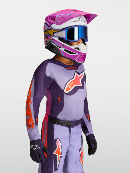 Youth Fluid Hunt Jersey Licht Violet Diep Paars Roze Fluo