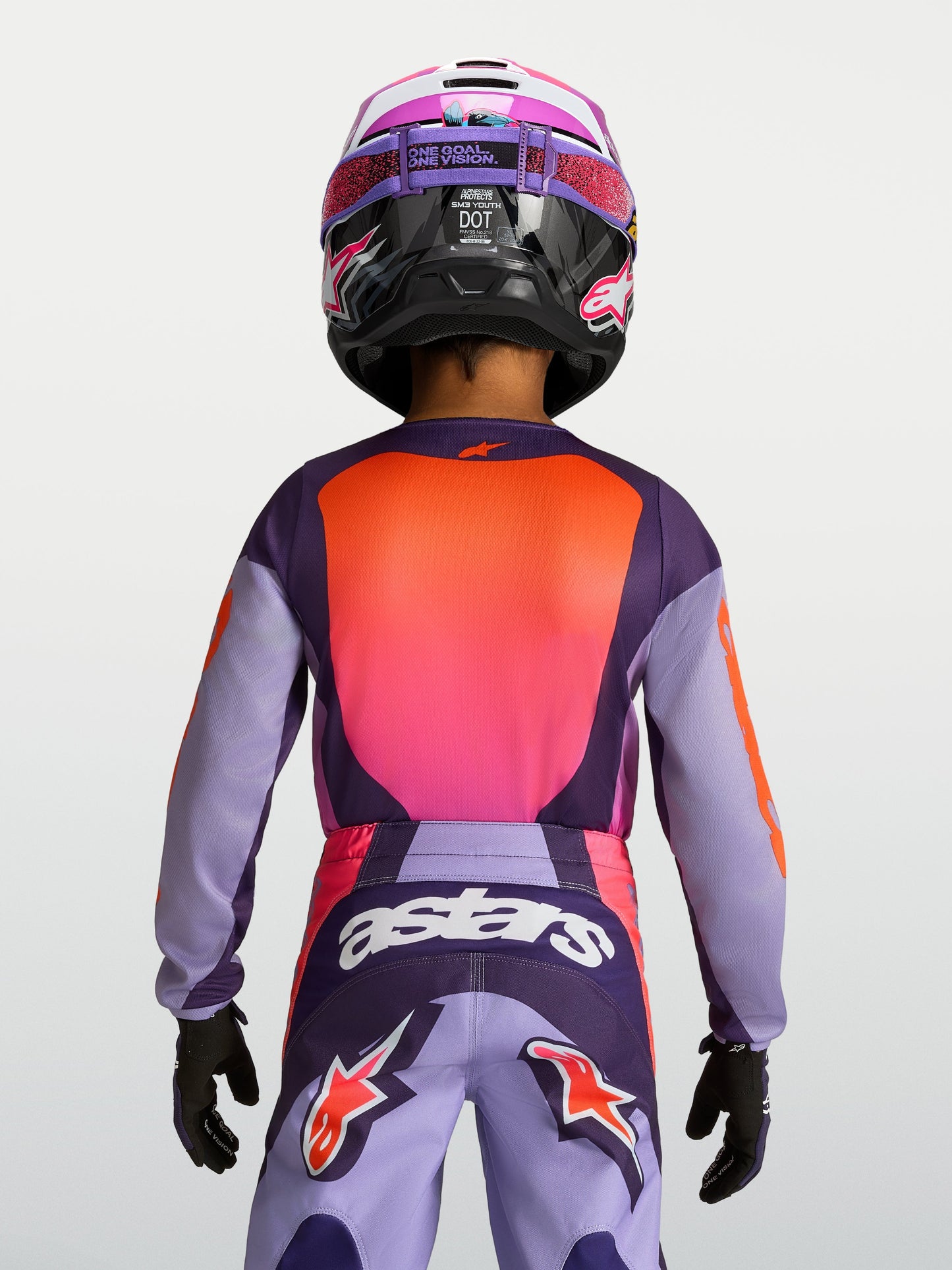 Youth Fluid Hunt Jersey Licht Violet Diep Paars Roze Fluo