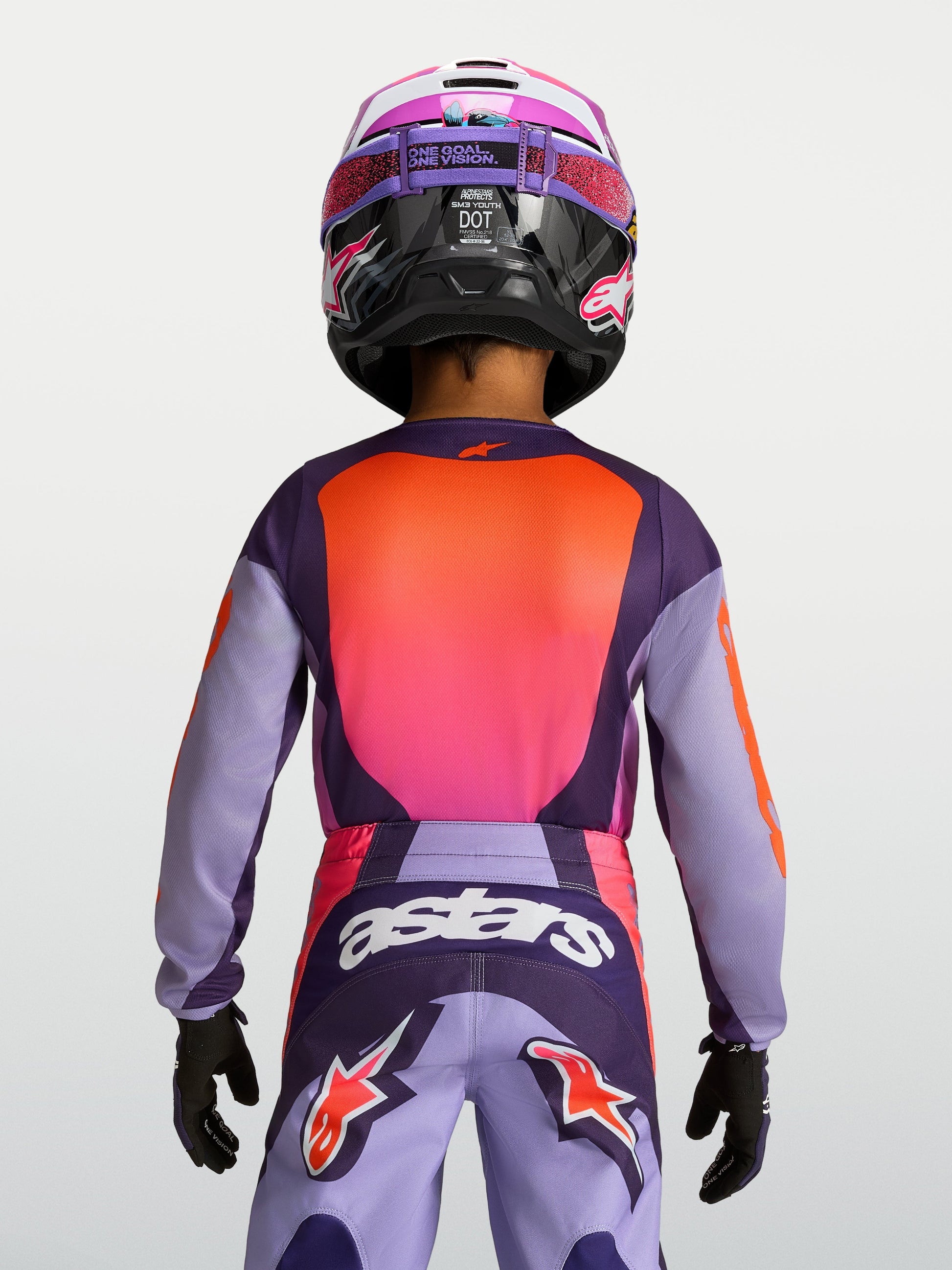 Youth Fluid Hunt Jersey Licht Violet Diep Paars Roze Fluo
