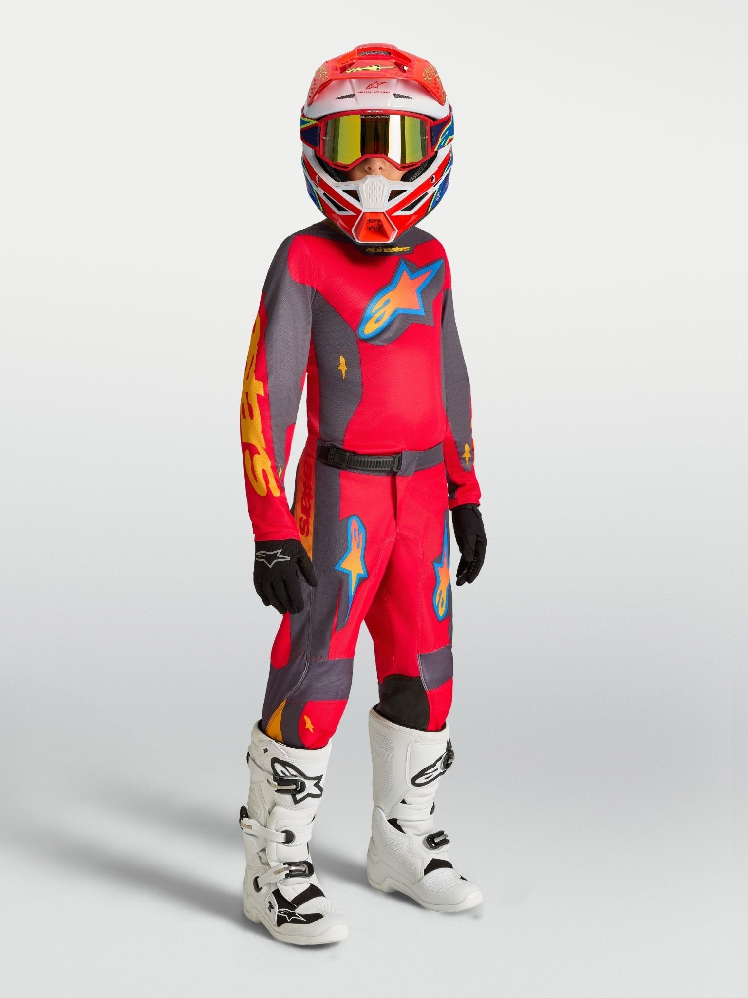 Alpinestars Jeugd Fluid Hunt Jersey Vuurrood Graystone Koraalrood - MxProStoreParts