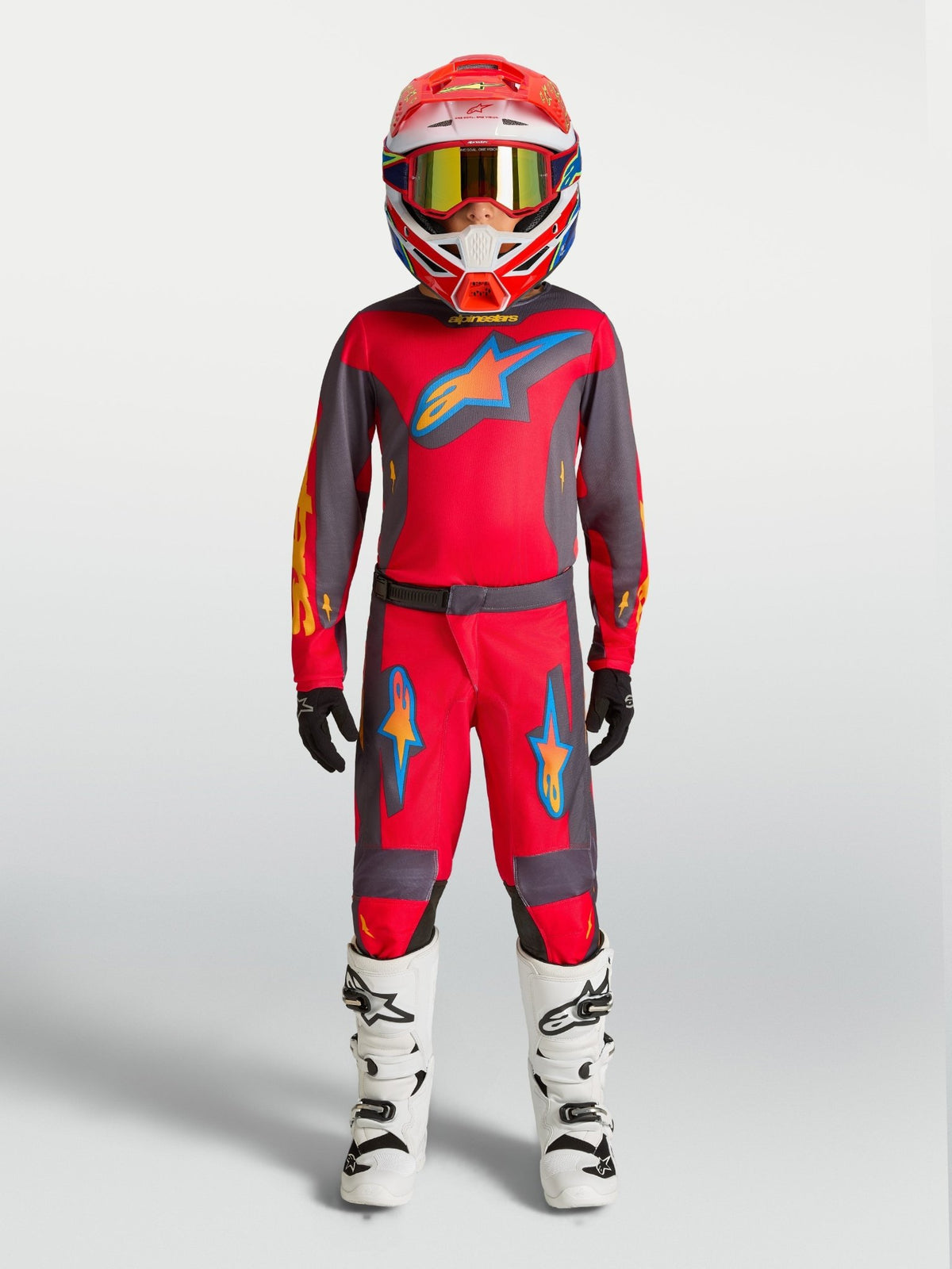 Alpinestars Jeugd Fluid Hunt Jersey Vuurrood Graystone Koraalrood - MxProStoreParts