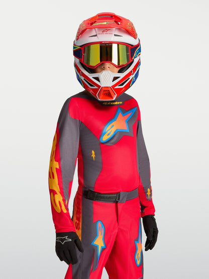 Alpinestars Jeugd Fluid Hunt Jersey Vuurrood Graystone Koraalrood - MxProStoreParts