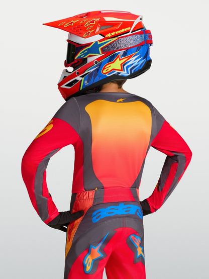 Alpinestars Jeugd Fluid Hunt Jersey Vuurrood Graystone Koraalrood - MxProStoreParts