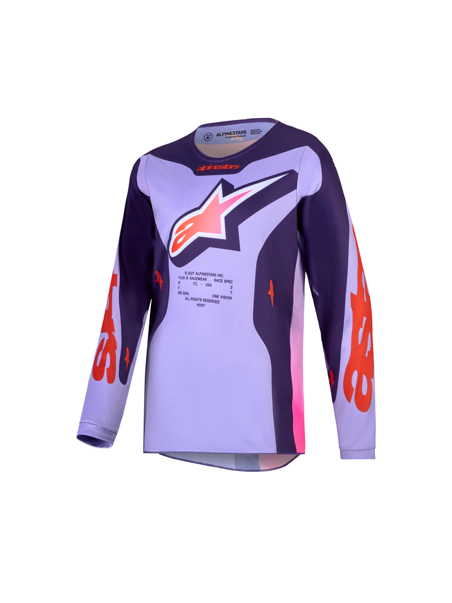 Youth Fluid Hunt Jersey Licht Violet Diep Paars Roze Fluo