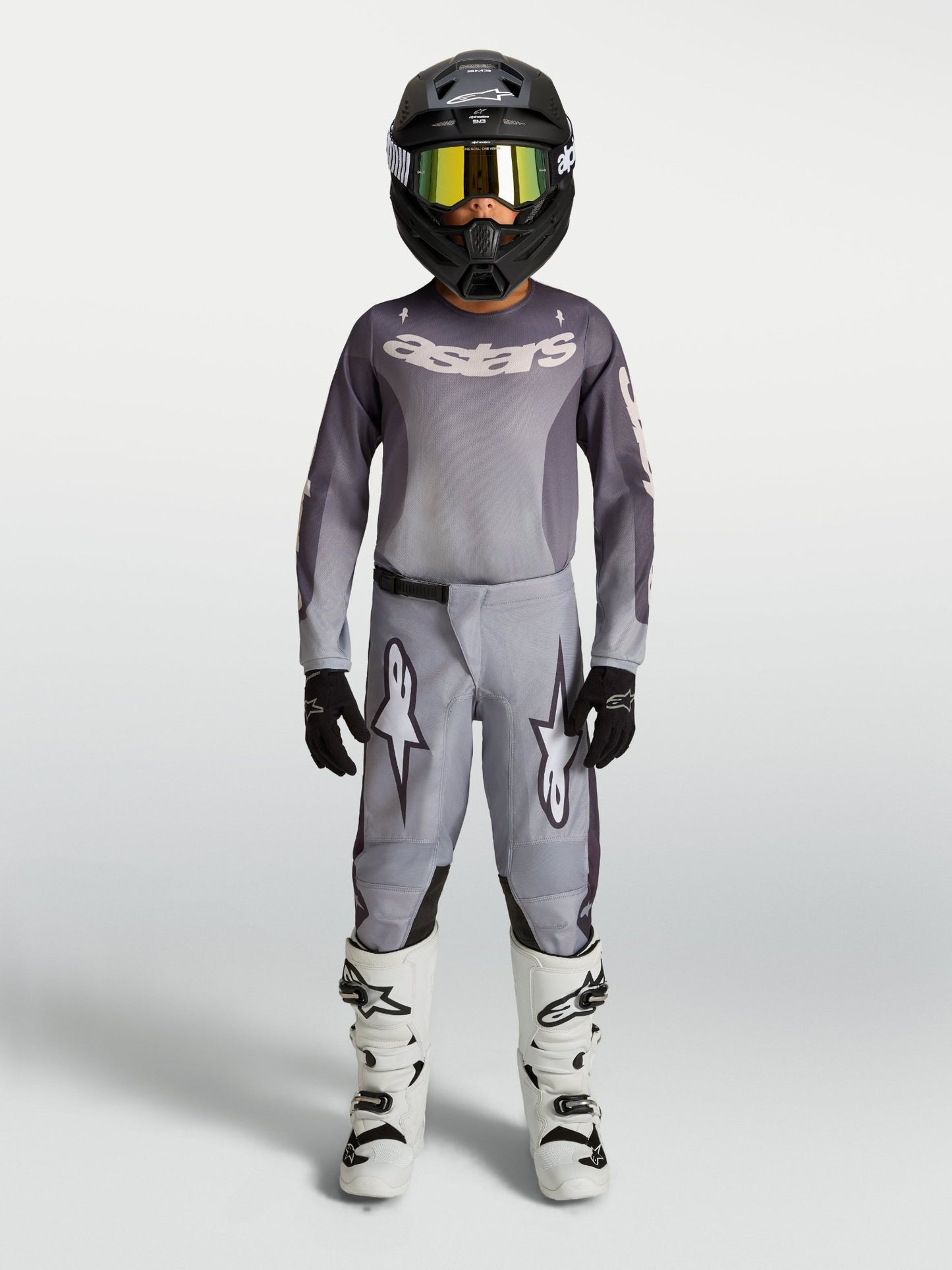 Alpinestars Jeugd Fluid Amber Jersey Graystone Cold Gray Licht Lila - MxProStoreParts