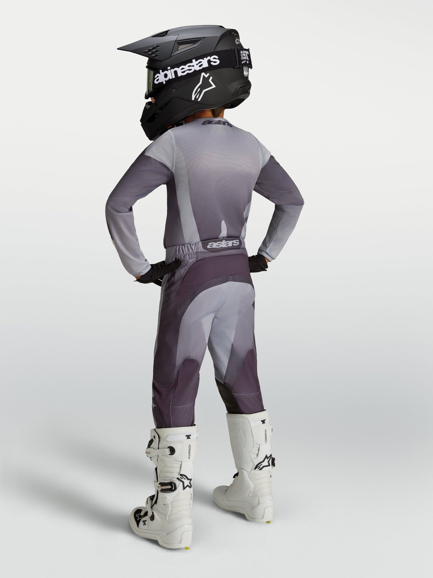 Alpinestars Jeugd Fluid Amber Jersey Graystone Cold Gray Licht Lila - MxProStoreParts