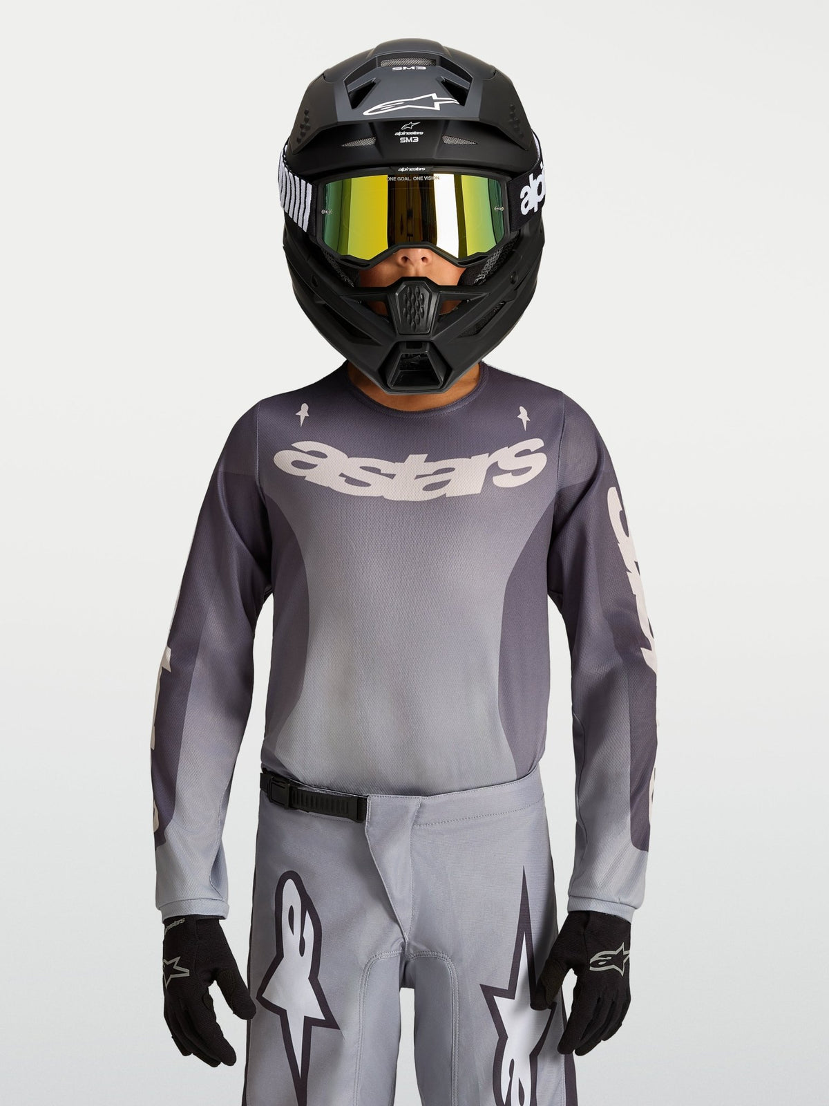 Alpinestars Jeugd Fluid Amber Jersey Graystone Cold Gray Licht Lila - MxProStoreParts