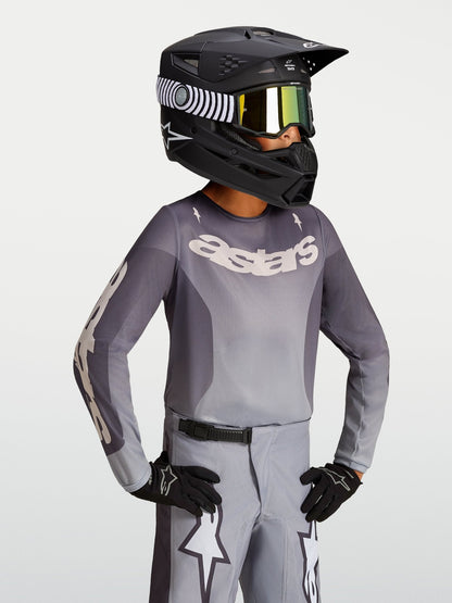 Alpinestars Jeugd Fluid Amber Jersey Graystone Cold Gray Licht Lila - MxProStoreParts