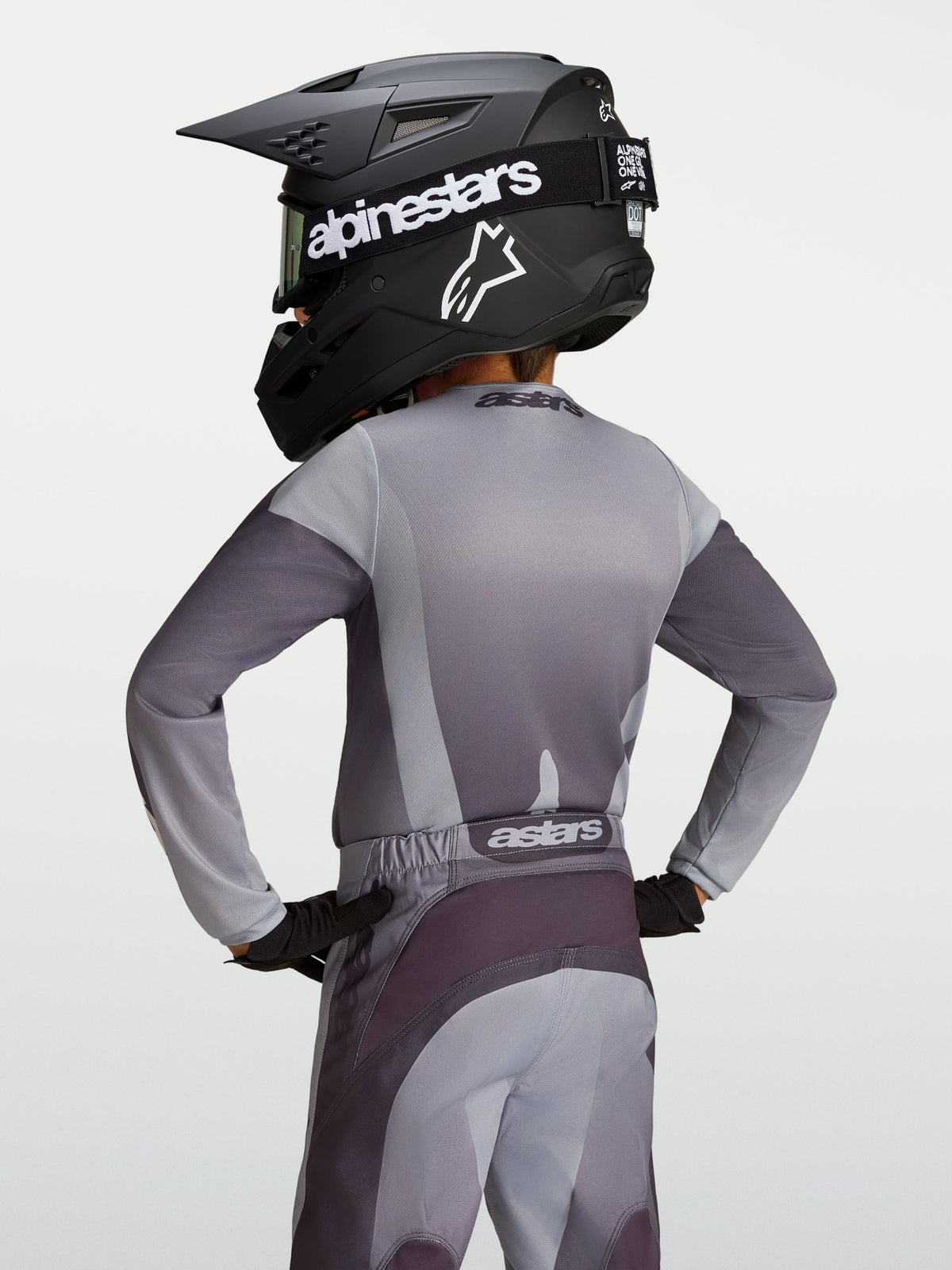 Alpinestars Jeugd Fluid Amber Jersey Graystone Cold Gray Licht Lila - MxProStoreParts