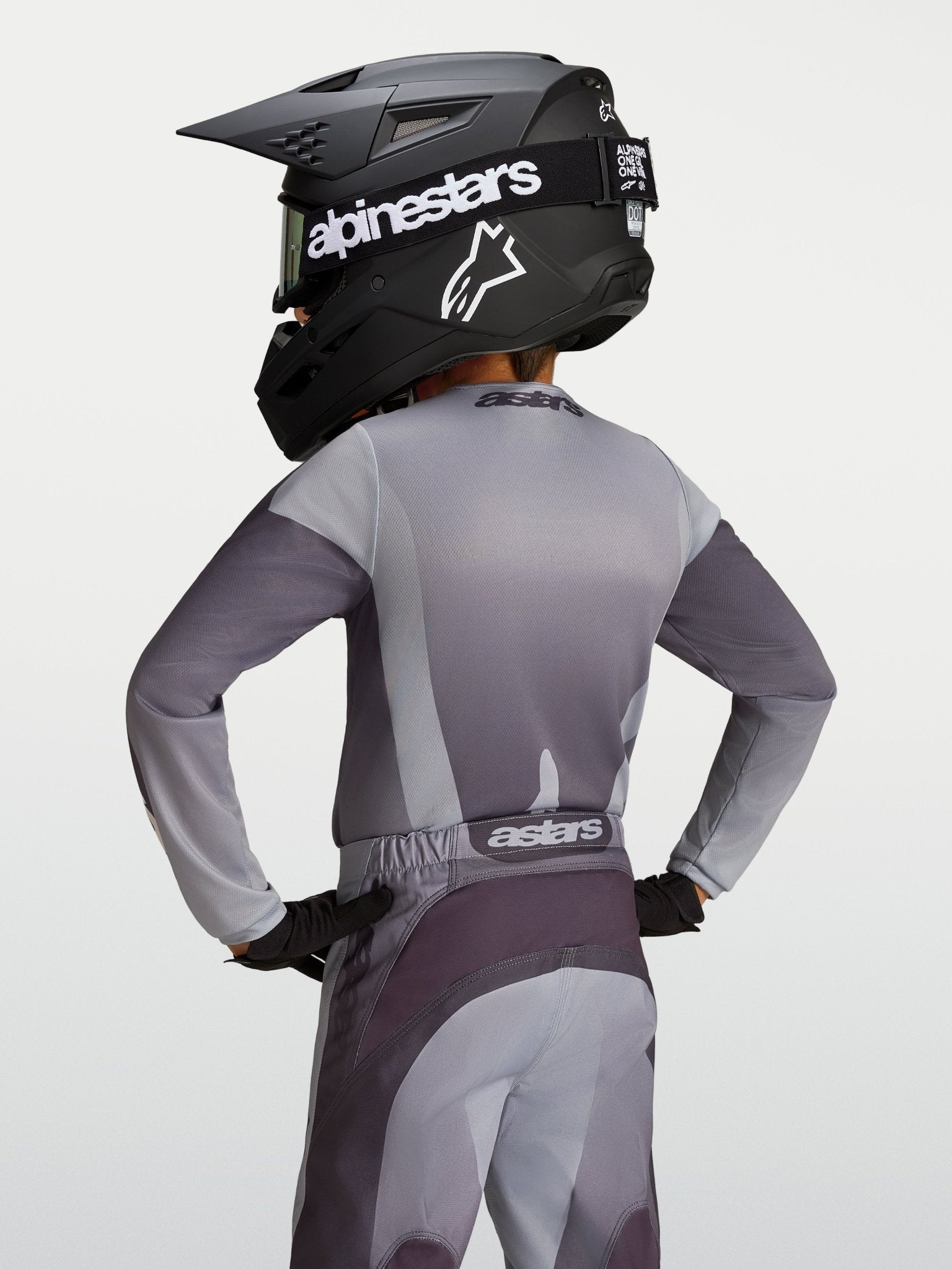Alpinestars Jeugd Fluid Amber Jersey Graystone Cold Gray Licht Lila - MxProStoreParts