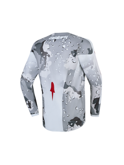 Alpinestars Jeugd Fluid Lone Jersey 2027 Grijs Camo Wit Vuurrood
