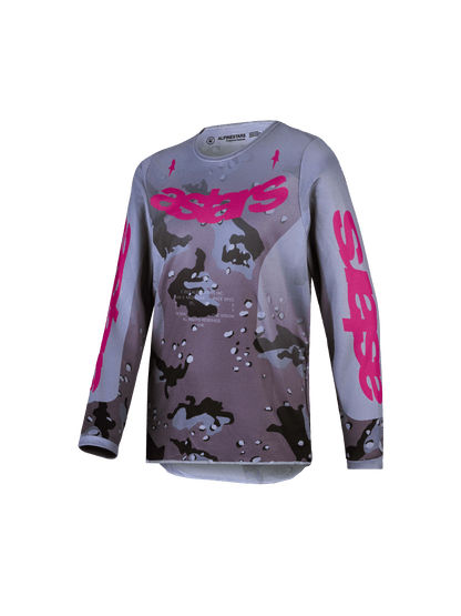 Alpinestars Jeugd Fluid Lone Jersey Gray Camo Paars - MxProStoreParts