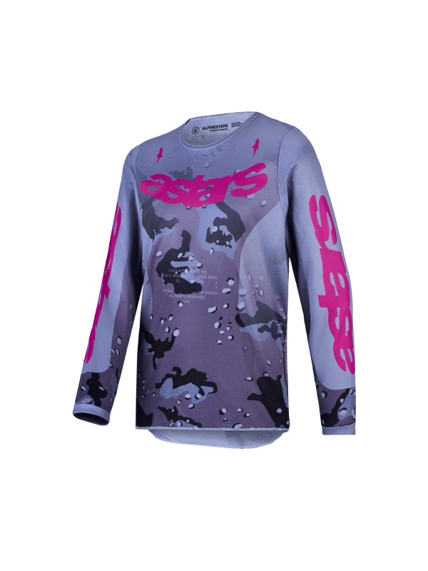 Alpinestars Jeugd Fluid Lone Jersey Gray Camo Paars - MxProStoreParts