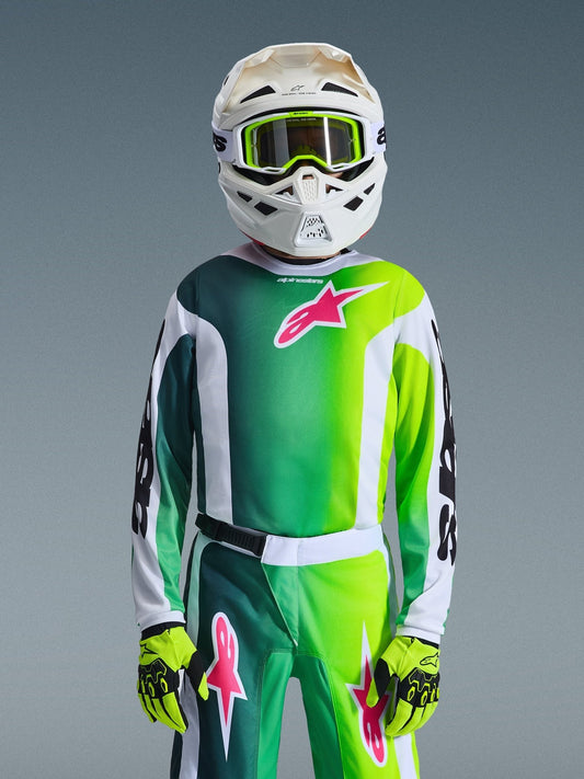 Alpinestars Youth Fluid Portl Jersey 2026 Groen Wit Zwart - MxProStoreParts