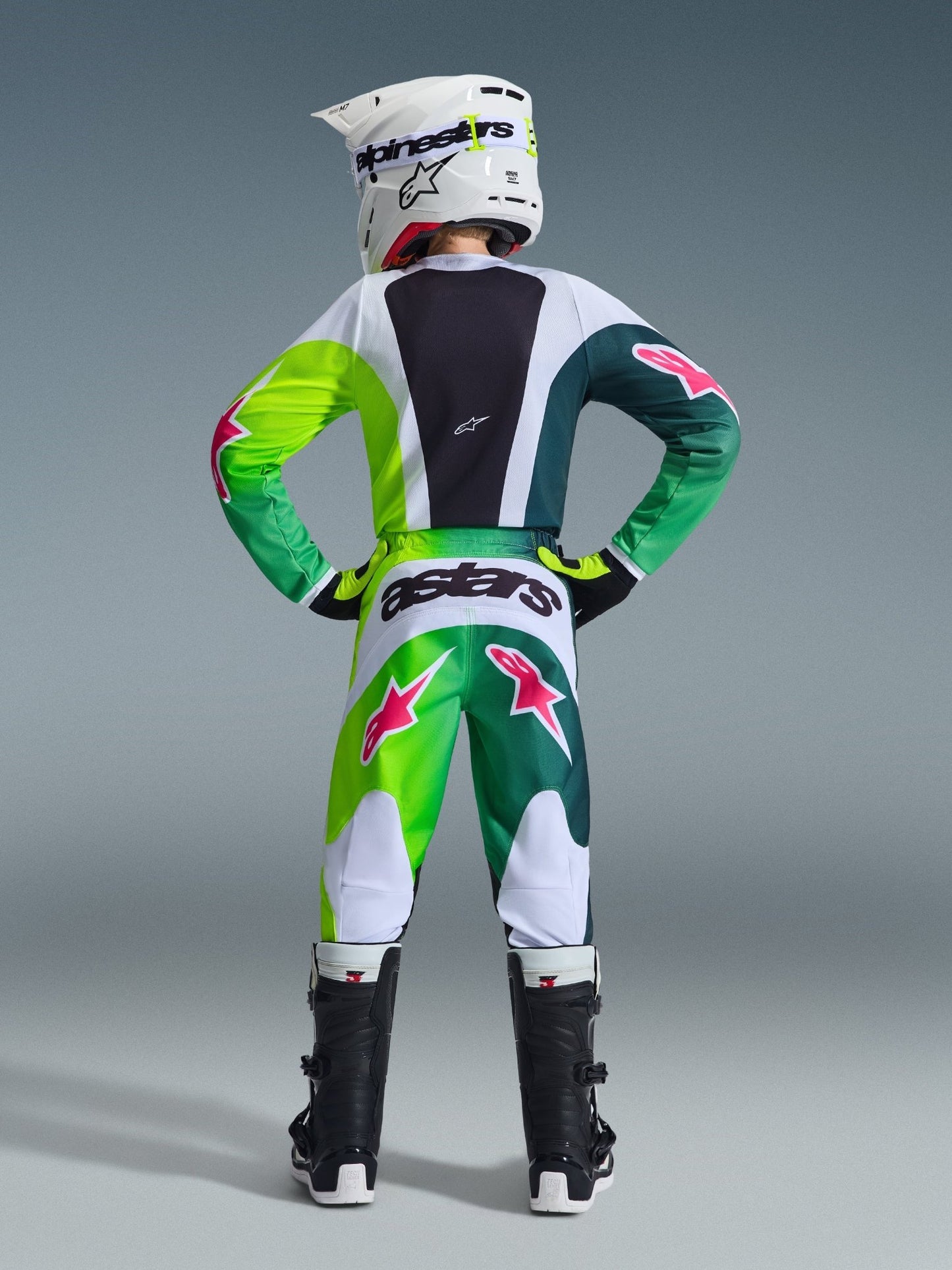 Alpinestars Jugend Fluid Portl Trikot 2026 Grün Weiß Schwarz - MxProStoreParts