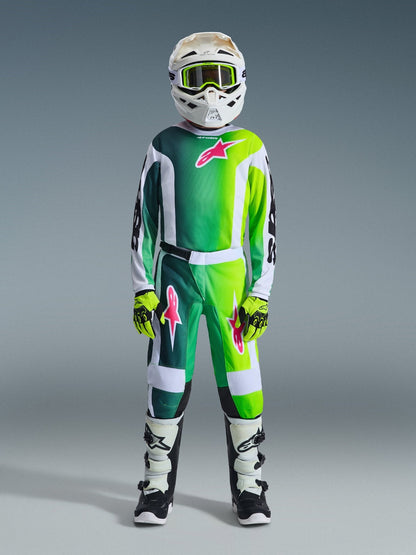 Alpinestars Jugend Fluid Portl Trikot 2026 Grün Weiß Schwarz - MxProStoreParts