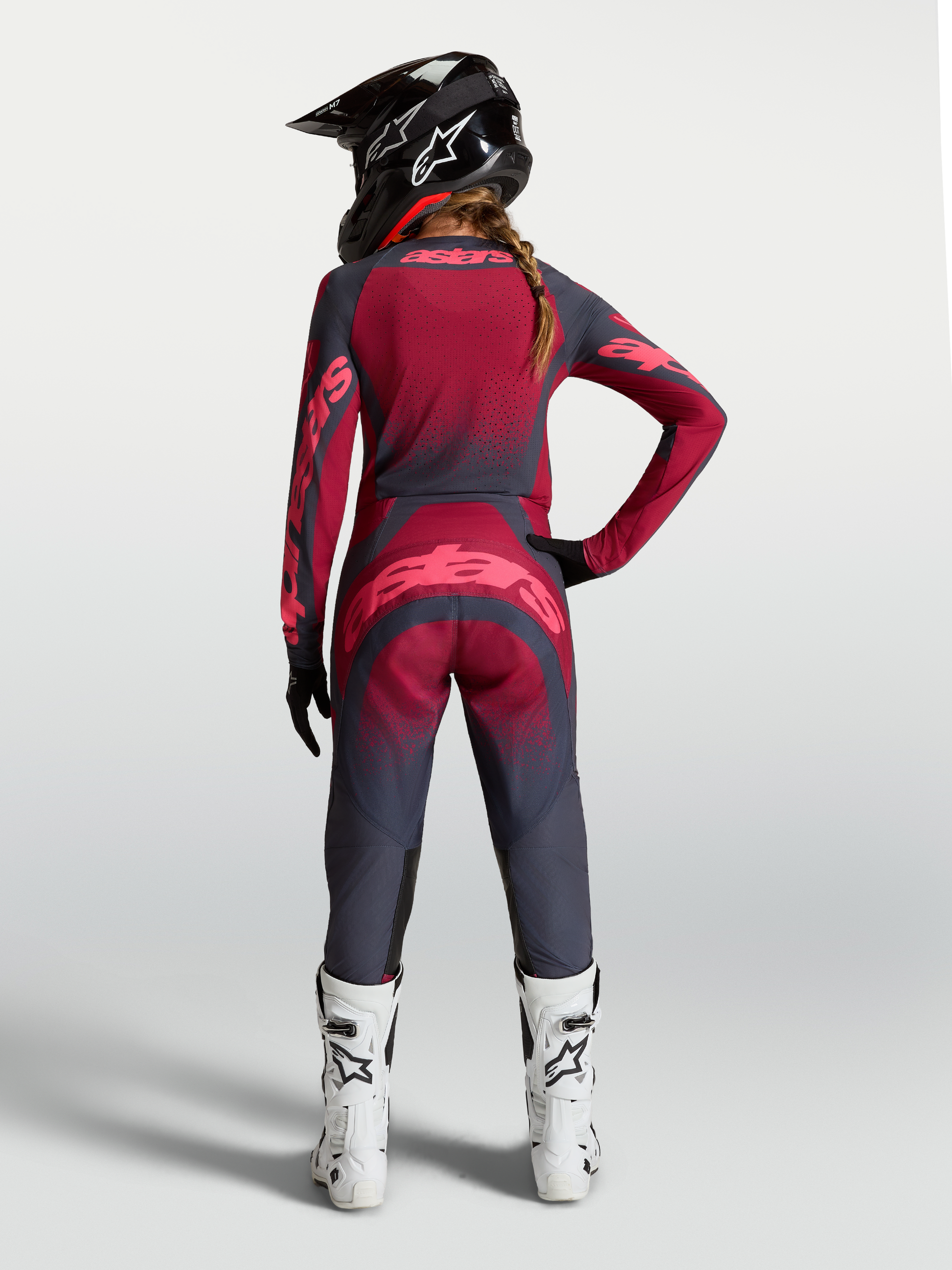Alpinestars Stella Techstar Swan Broek 2027 Crimson Dark Gray Rouge Red