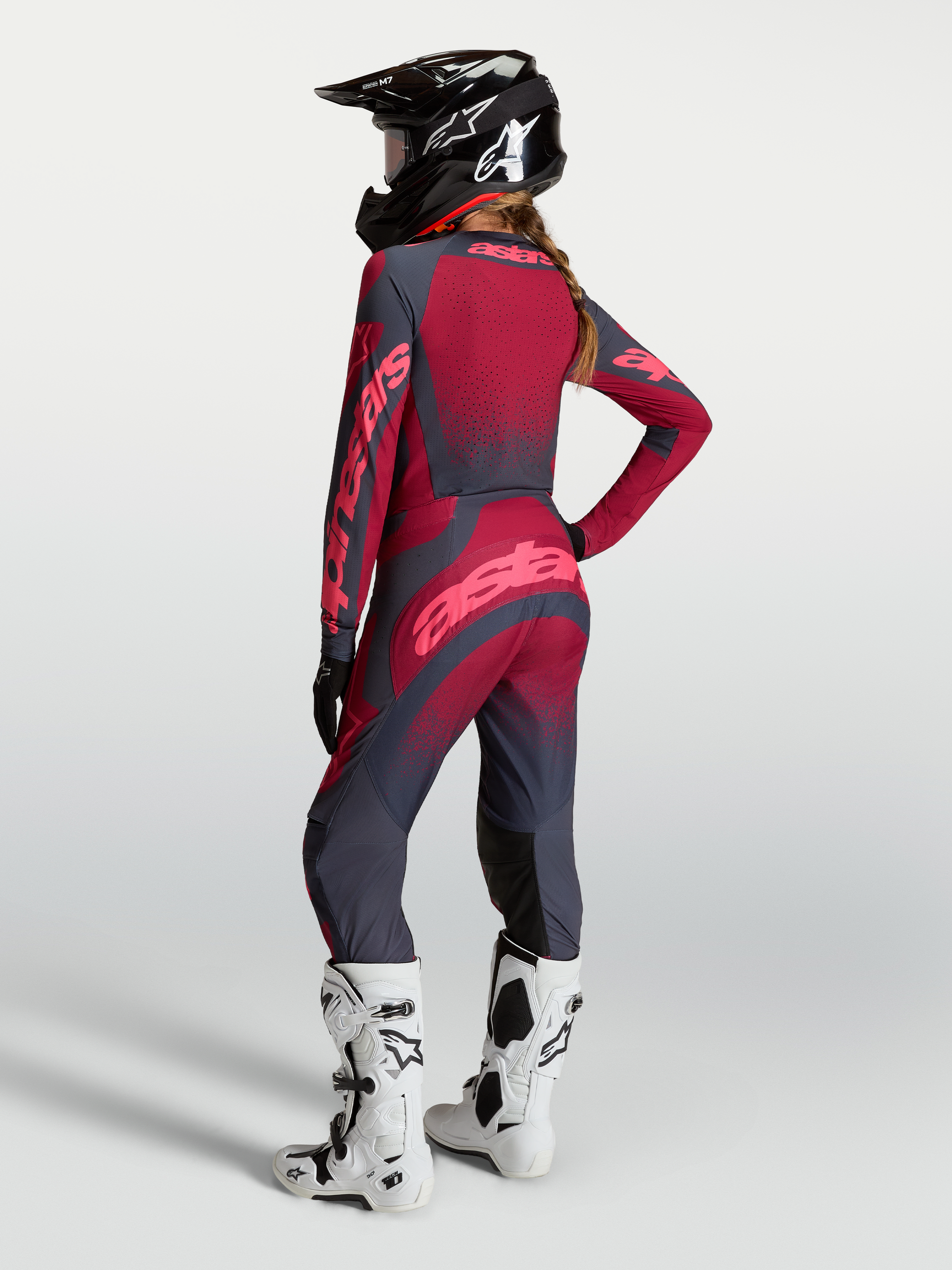 Alpinestars Stella Techstar Swan Broek 2027 Crimson Dark Gray Rouge Red