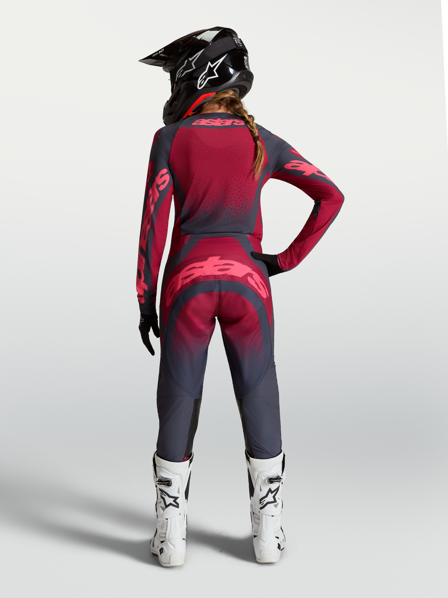 Alpinestars Stella Techstar Swan Jersey 2027 Crimson Dark Gray Rouge Red