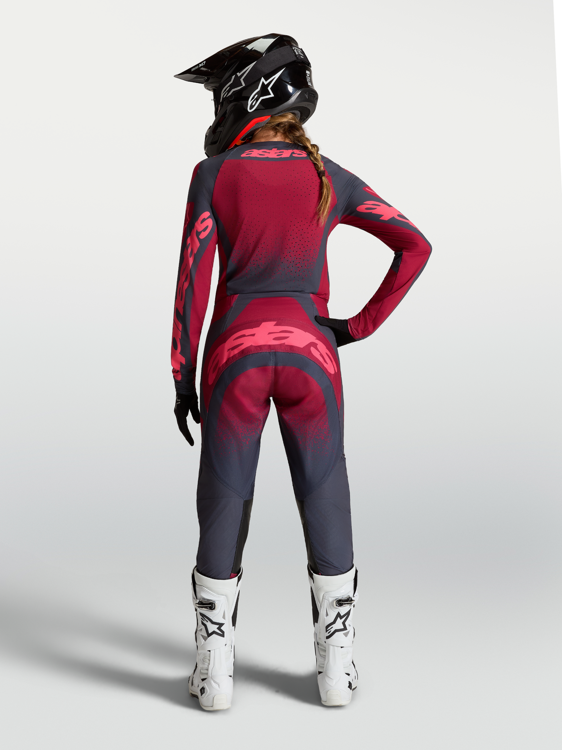 Alpinestars Stella Techstar Swan Jersey 2027 Crimson Dark Gray Rouge Red