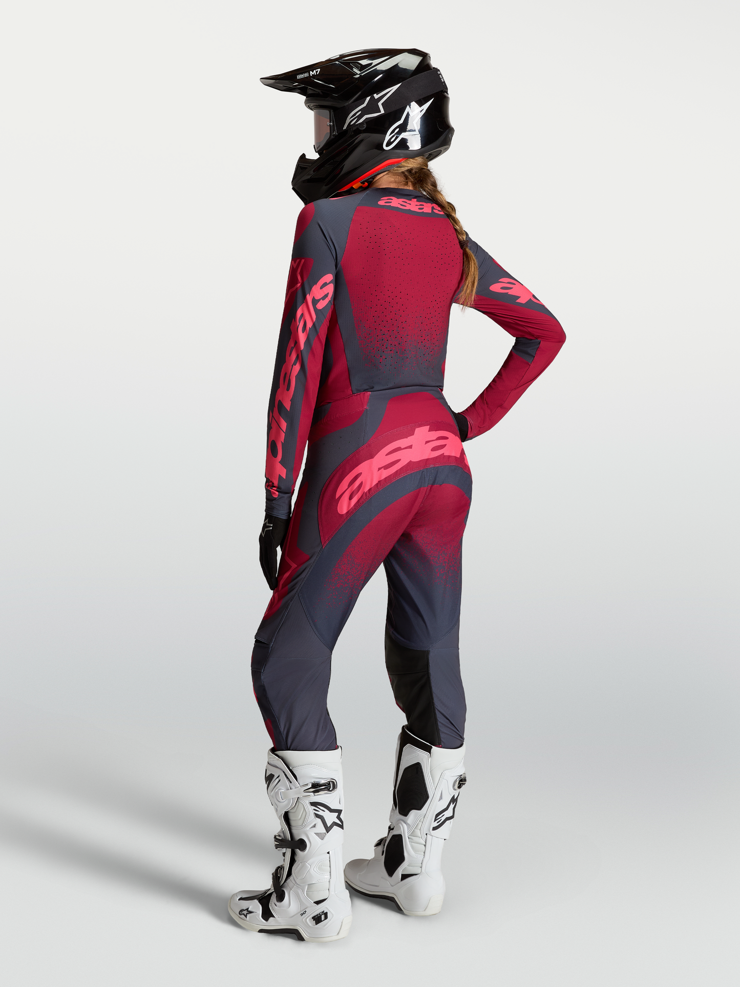 Alpinestars Stella Techstar Swan Jersey 2027 Crimson Dark Gray Rouge Red