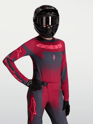 Alpinestars Stella Techstar Swan Jersey 2027 Crimson Dark Gray Rouge Red