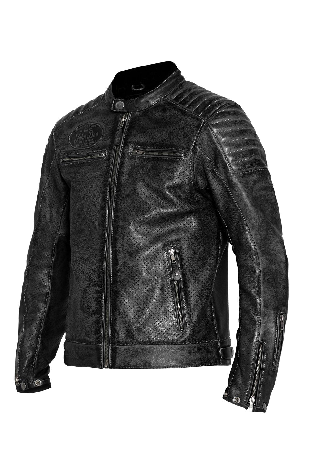 JOHN DOE Storm leren herenjas zwart XL