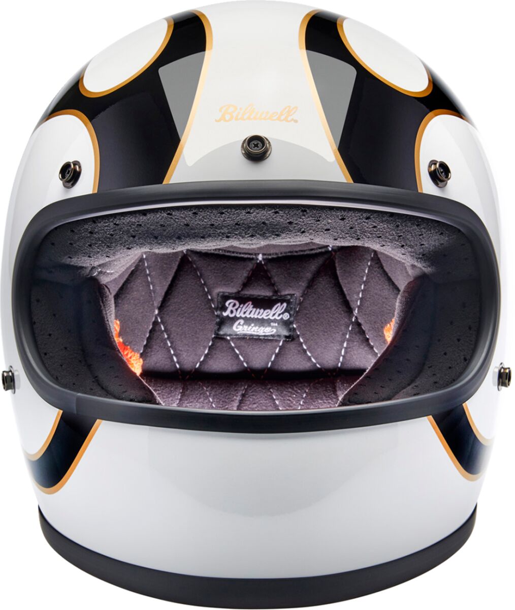 HELMET GRINGO GLOSS WHITE/BLAC HELMET GRINGO W/B FLAM LG