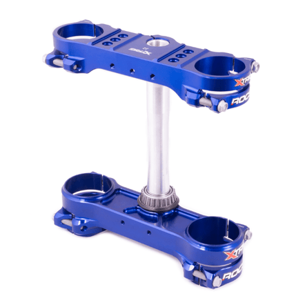 X-Trig Rocs Tech kroonplaten met offset 22mm Blauw KTM SX/SX-F 125/150/250/350/450 13- & EXC-F 250/350/450/500 17- & Husqvarna TC/FC 125/250/350/450 14- & FE 250/350/450 17 - MxProStoreParts