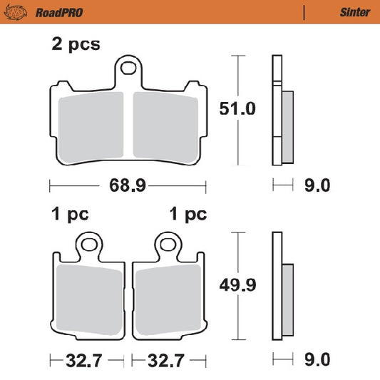 Moto Master voor remblokken Road Pro Sintered 407401