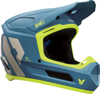 THOR Fleet Forge jeugd crosshelm – Blauw/Grijs/Fluogeel mat