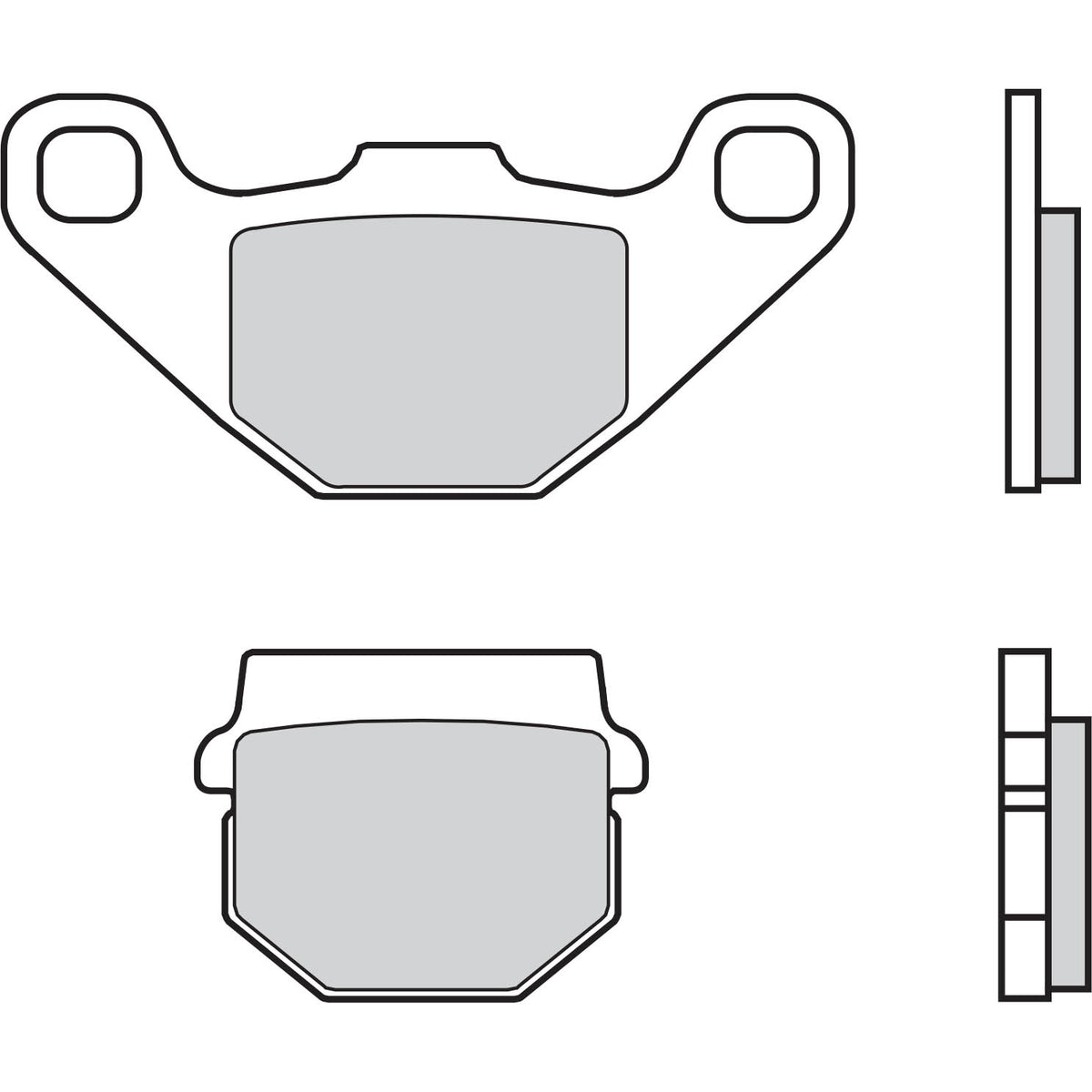 Technische illustratie: Brembo Brakepads Carbon-Ceramic – 07KA0717; uitvoering volgens artikelgegevens